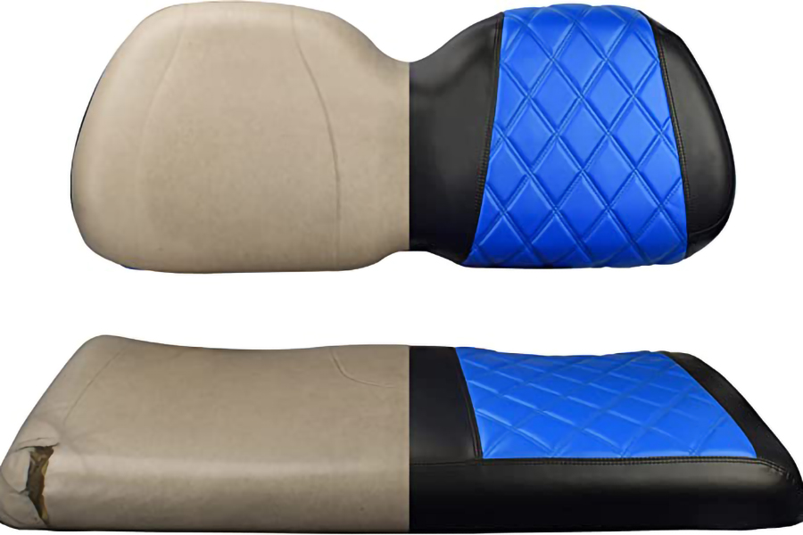 Golf Cart Seat Cover Diamond Blue & Black