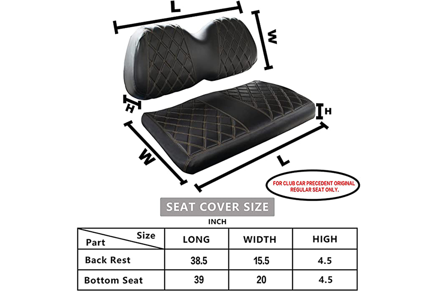 Golf Cart Seat Covers P Diamond type Black