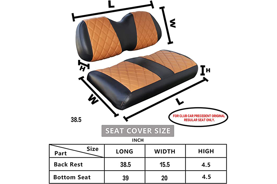 Golf Cart Seat Cover Diamond Brown & Black 71hsig3jssl
