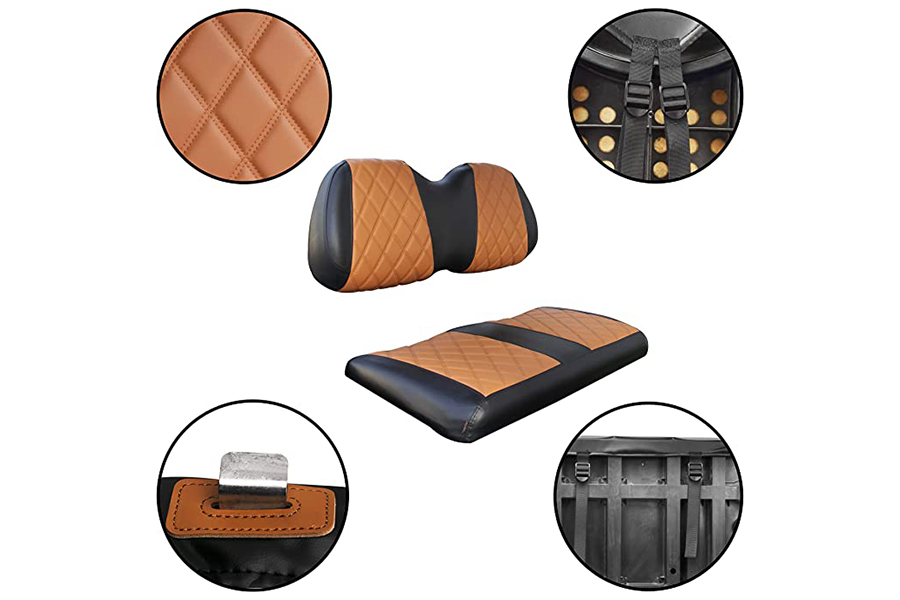 Golf Cart Seat Cover Diamond Brown & Black 81c2d20xyal