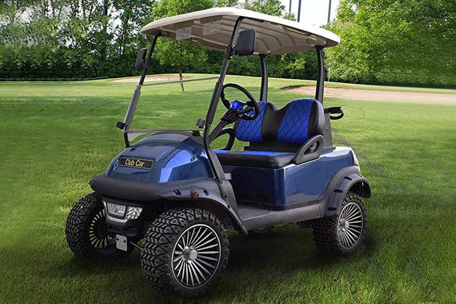 Golf Cart Seat Cover Diamond Blue & Black